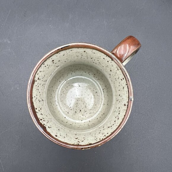 VTG Takahashi Otagiri Orange Wildflower Stoneware Coffee Mug Brown Speckled - Picture 8 of 9
